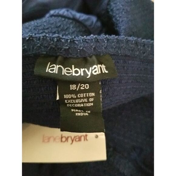 NWT Lane Bryant Blue Strapless Summer Dress Size 18/20 Embroidered Stretchy Top - Picture 4 of 9